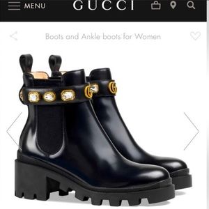 Gucci Magnum Calf Nero leather ankle boots. Barely worn. Size 39.5